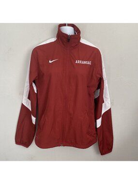 Arkansas Windbreaker Nike Storm Fit Size XS Embroidered Hog Swoosh Red White